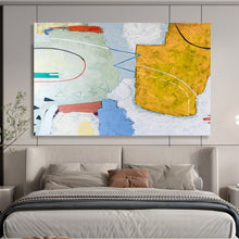 Load image into Gallery viewer, Hand - painted Extensive Soft - Hued Geometric Abstract Acrylic Art for Serene Bedrooms LargeART1809
