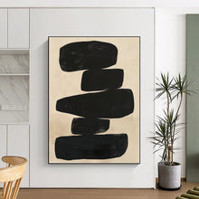 Load image into Gallery viewer, Massive Stacked Black Shapes Abstract Acrylic for Contemporary Hallway LargeART0276
