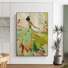 Load image into Gallery viewer, Abstract Expressionist Figure Art, Color - Blocked Dynamic Painting for Energetic Living Room &amp; Dance Studio LargeART2238
