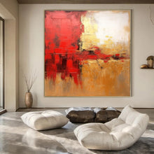 Load image into Gallery viewer, Red &amp; Gold Abstract Energy Acrylic Art, Perfect for Game Room &amp; Bold Entryway LargeART1021
