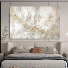 Load image into Gallery viewer, Hand - painted Generous - sized White and Gold Textured Art Acrylic Art for Luxury Living Spaces LargeART1772
