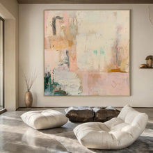 Load image into Gallery viewer, Pastel Abstract Collage Art for Bohemian Nursery &amp; Whimsical Tea Room LargeART0942
