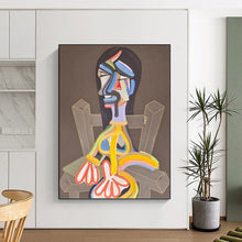 Load image into Gallery viewer, “Colorful Cubist Figure” - Abstract Figurative Art on Canvas DKH1453
