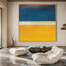 Load image into Gallery viewer, Blue - Yellow Color Block Abstract Canvas Painting, Suited for Bright Kitchen &amp; Creative Studio LargeART1186
