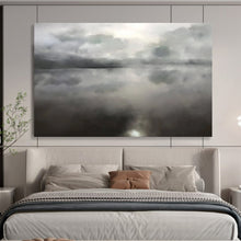 Load image into Gallery viewer, Monochromatic Misty Lake Reflection Abstract acrylic painting DLZ124
