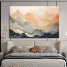 Load image into Gallery viewer, Hand - painted Gradient Mountain Silhouettes Acrylic Art for Zen - Inspired Home Offices LargeART1696
