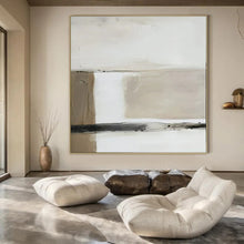Load image into Gallery viewer, White, Black &amp; Gold Minimalist Abstract, Ideal for Modern Home Office &amp; Sleek Dining Room LargeART1477
