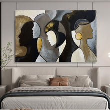 Load image into Gallery viewer, Hand - painted Stylized Female Silhouettes Acrylic Art for Empowering Home Office Spaces LargeART1688

