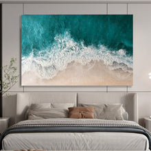Load image into Gallery viewer, Aerial Beach View Abstract Painting on Canvas - “Coastal Waves” DKH699
