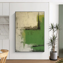 Load image into Gallery viewer, Oversized Green - Gray Abstract Composition Art for Nature - Inspired Living Room &amp; Creative Studio LargeART0531
