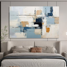 Load image into Gallery viewer, Soft Blue and Beige Geometric Abstraction Abstract acrylic painting DLZ092
