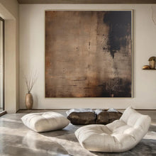 Load image into Gallery viewer, Dark Brown - Black Abstract Painting, Perfect for Industrial - Chic Loft &amp; Moody Home Library LargeART1361
