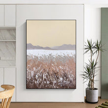 Load image into Gallery viewer, Beige &amp; Brown Textured Landscape Painting, Perfect for Rustic Living Room &amp; Cozy Reading Nook LargeART2090
