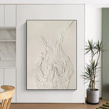 Load image into Gallery viewer, “Textured White Vase Abstract” Abstract Painting on Canvas, Minimalist Decor Piece DKH990
