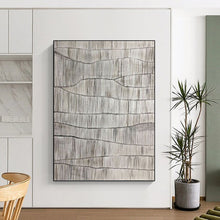 Load image into Gallery viewer, “Gray Waves: Textured Abstract” Abstract Painting on Canvas, Industrial Modern Decor DKH1042
