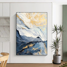 Load image into Gallery viewer, “Gilded Mountain Peaks” Abstract Landscape Painting on Canvas, Luxurious Nature Art DKH943
