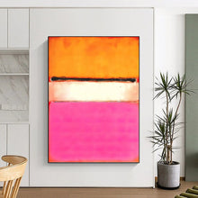 Load image into Gallery viewer, “Orange, White and Pink Color - Field” - Color - Field Abstract Art on Canvas DKH1608
