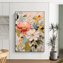 Load image into Gallery viewer, Colorful Textured Floral Abstract Art, Perfect for Cheerful Kitchen &amp; Bright Sunroom LargeART2128
