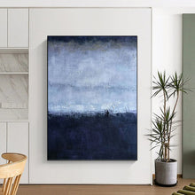 Load image into Gallery viewer, “Blue and Purple Abstract Landscape” - Atmospheric Abstract Art on Canvas DKH1563
