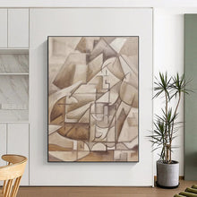 Load image into Gallery viewer, Large - Scale Brown - Toned Cubist Abstract Art for Art Gallery &amp; Retro - Chic Lounge LargeART0400
