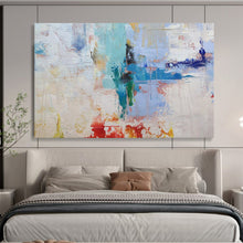 Load image into Gallery viewer, Hand - painted Colorful Abstract Layers Acrylic Art for Vibrant Office Break Rooms LargeART1737
