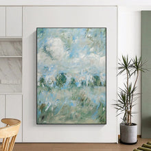 Load image into Gallery viewer, Impressionist Blue &amp; Green Landscape, Ideal for Cottage - Style Living Room &amp; Calm Study LargeART1982
