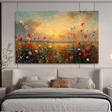 Load image into Gallery viewer, Sunset Flower Field Abstract Painting for Dreamy Nursery &amp; Romantic Restaurant DKH257
