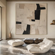Load image into Gallery viewer, Black and White Collage - like Abstract Art for Modern Art Gallery &amp; Industrial - style Home Office LargeART0952
