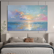 Load image into Gallery viewer, Vibrant Seaside Sunset Abstract Painting On Canvas DKH363
