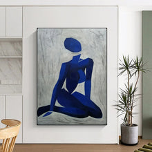 Load image into Gallery viewer, Abstract Painting, Blue &amp; Gray, Figurative Art for Meditation Room &amp; Gallery LargeART2165
