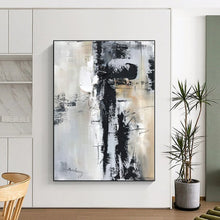 Load image into Gallery viewer, Oversized Gray - Black Abstract Art for Minimalist Study &amp; Modern Living Room LargeART0501
