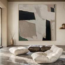Load image into Gallery viewer, Hand - painted Massive Geometric Abstract in Neutral Tones Acrylic Art for Modern Offices LargeART0107
