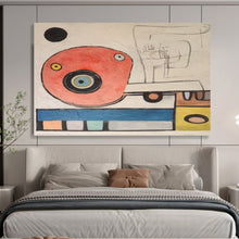 Load image into Gallery viewer, Whimsical Circular Creature Red, Blue &amp; Playful Patterns on Canvas DLZ004
