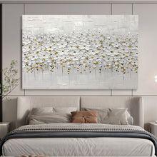 Load image into Gallery viewer, “White Floral Elegance” - Abstract Acrylic with Textured White Flowers, For Dining Room and Bedroom DLZ214
