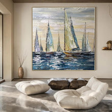 Load image into Gallery viewer, Sailboat Seascape Canvas Painting, Ideal for Coastal Home Office &amp; Nautical - Themed Living Room LargeART1302
