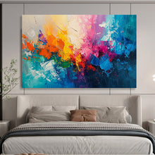Load image into Gallery viewer, Hand - Painted Vivid Color Block Abstract Acrylic Art for Creative Studio Space LargeART1643
