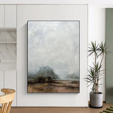 Load image into Gallery viewer, “Misty Field &amp; Sky” - Atmospheric Landscape Art on Canvas DKH1510
