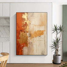 Load image into Gallery viewer, Orange - Gold Abstract Acrylic for Hotel Lobby &amp; Luxury Home LargeART0818
