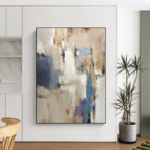 Load image into Gallery viewer, Large - Scale Neutral Tones Abstract Acrylic for Calming Reading Nook &amp; Minimalist Dining Room LargeART0322
