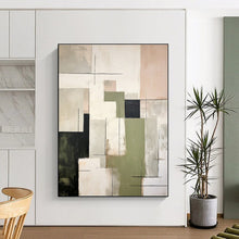 Load image into Gallery viewer, Large - Format Mixed - Tone Geometric Abstract Art for Boutique Café &amp; Home Study LargeART0396

