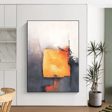 Load image into Gallery viewer, Orange and Gray Abstract Block Acrylic Art - Perfect for Modernist Loft &amp; Creative Conference Room LargeART0591
