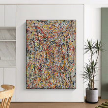 Load image into Gallery viewer, Pollock - Inspired Chaotic Color Streams Abstract Painting - Great for Game Room &amp; Creative Den LargeART2345
