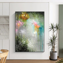 Load image into Gallery viewer, Hand - painted Substantial Dreamy Floral Abstract Acrylic Art for Whimsical Nurseries LargeART0073
