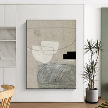 Load image into Gallery viewer, Simple Forms Collage – Minimalist Mixed - Media Art DTP238
