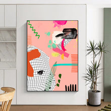 Load image into Gallery viewer, Playful Pink Abstract Mosaic, Ideal for Girly Teen Bedroom &amp; Quirky Boutique LargeART2006
