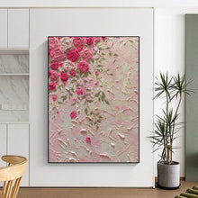 Load image into Gallery viewer, Textured Pink Rose Bouquet Abstract, Suited for Romantic Dining Room &amp; Feminine Dressing Area LargeART1985
