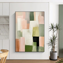 Load image into Gallery viewer, Minimalist Abstract Art, Neutral Blocks for Serene Bedroom &amp; Modern Office LargeART2260
