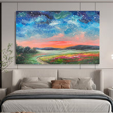 Load image into Gallery viewer, Starry Sunset Landscape Abstract Art for Nature Lover’s Bedroom &amp; Cosy Reading Nook DKH122
