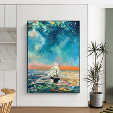 Load image into Gallery viewer, “Vibrant Countryside Vista” Abstract Painting on Canvas, Rustic Kitchen Decor DKH1049
