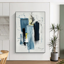 Load image into Gallery viewer, Large - Format Blue - Toned Abstract Art for Coastal Bedroom &amp; Calm Study LargeART0516

